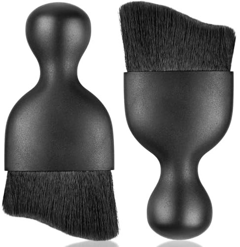 Caianwin 2 Stück Staubbürste Auto, Weichen Borsten Autobürste, Gebogene Design Reinigungspinsel Auto, Kein Kratzer Auto Pinsel Innenraum für Armaturenbrett, Lüftungsdüsen und Zwischenräume