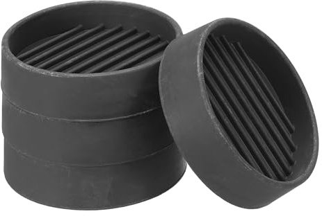 PATIKIL 2 Round Rubber Furniture Pads, 4 Pack Non Slip Caster Cups Anti Skid Floor Protectors for Furniture Feet Bed Couch Chair Table Stopper, Black
