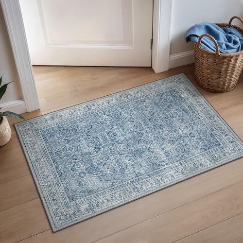 BEIMO Tapis Bohème, Salon et Chambre à Coucher, Vintage, Lavable, Poils Courts, Antidérapant, Cuisine, 60 x 90 cm