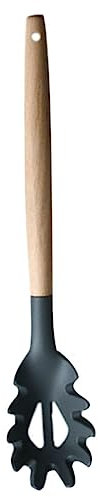 PHENOFICE Cuchara De Silicona Mango De Madera Para Cocinar Para Espaguetis Pasta y Fideos Uso El Hogar