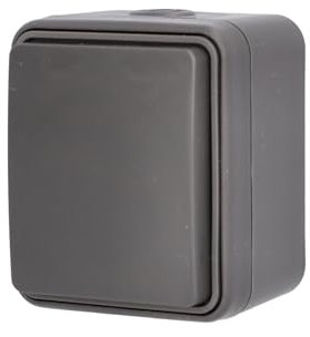 UNITEC Steckdose 1-fach AP/FR Aqua, Aufputz, feuchtraumtauglich, IP54, für Innen- & Außenbereich, anthrazit, 1 Stück