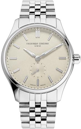 Frederique Constant Men's Classic Swiss Made Automatic Silver Stainless Steel Watch, Beige Matte Dial, Style: FC-530CR3B6B