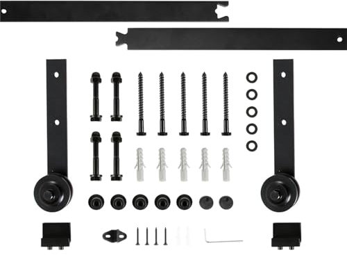 Porte de grange coulissante étanche - Séparateur de pièce - Porte accordéon sur rail - Porte coulissante pliante (61 x 101,6 cm)