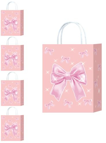 Presentpåsar 5 st. papperspåsar med bågmönster pappersbärkasse presentpåsar kraftpapper presentpåsar presentpåsar presentpåsar för födelsedag jul bröllop förpackningar fester