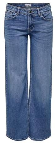 ONLY Femme Onljudy-O LW Wide Leg DNM Tai712 Noos, Denim Bleu Médium, M EU