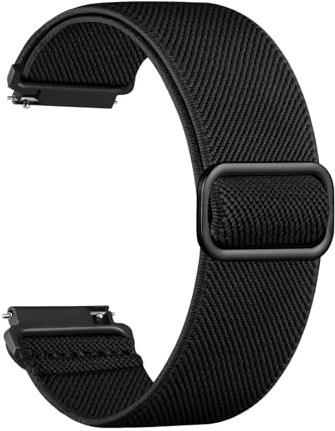 Maledan 22mm Watch Strap Compatible with Garmin Venu 3 Strap Venu 2 Vivoactive 4 Forerunner 255 265, Elastic Nylon Sport Loop Band for Samsung Galaxy Watch 3 45mm/Amazfit/Fossil for Men Women, Black