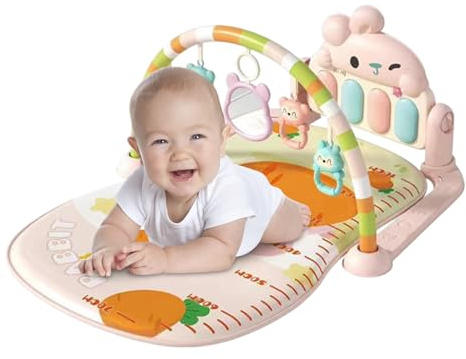 Ruwshuuk Actividad Gimnasio para bebé, Gimnasio Juego de Juego para bebés - Mat de Actividad de bebés Juguete - Crawling Alfombra Juguete sensorial Educativo Musical con luz para niñas para niños al