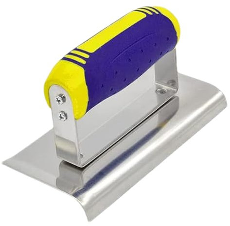 Steel Curb Groover - Precision Hand Shaper, Flat Edge Trowel | 243g Cement surfece Finishing Tool, Reinforced Edging Tool, Concrete Craft Use in Driveway Installation