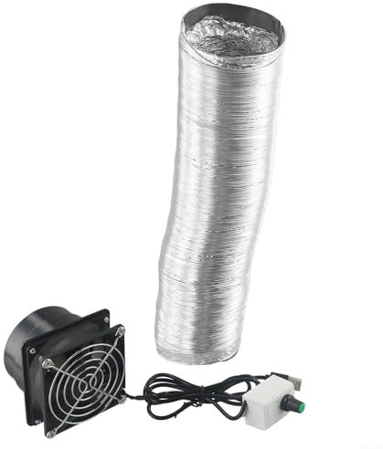 Gdfnmogo USB Powered Smoke Absorber Fan with Flexible Air Duct Fume Extraction System Variable Speed Control for Soldering Station Workshop Home Lab(Fan plus 6m pipe)