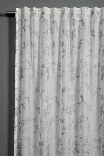 Sehlbach Tenda pronta per l'uso con fettuccia, Brunito, Grigio, 140 x 175 cm, Traslucida, Coprente, Certificato Oeko-Tex, Drappeggio perfetto, Occhielli nascosti