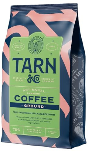 Tarn & Co Colombian Arabica Ground Coffee 200g – Small-Batch Roasted in the UK – Medium Roast Ground Coffee for Cafetière, Moka Pot or Filter – Rich, Smooth & Balanced – Ethically Sourced