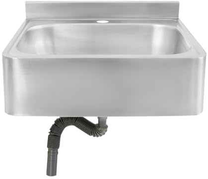 C-Juzarl Wandmontierte Edelstahl Waschbecken 48x39x20cm Spültisch Küchenspüle Spüle Außenspüle für Wohnmobil Badezimmer Spülbecken Küche (Kein Wasserhahn)