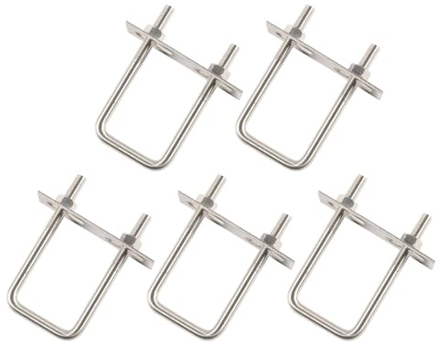 ZAYIUKI 5 pernos cuadrados resistentes de acero inoxidable con tuerca y placas para barcos, tubos de remolque, M10 x 70 x 200 mm, para madera y metal