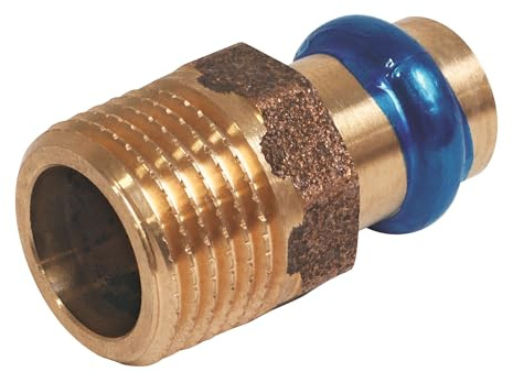 SOMATHERM FOR YOU - Raccord à Sertir Droit Fixe Ø14 - Mâle 1/2 - Témoin de Sertissage - Joint d'Étanchéité EPDM - Profil de Sertissage V - Pression Maxi 16 Bars - Température Maximum 120°C