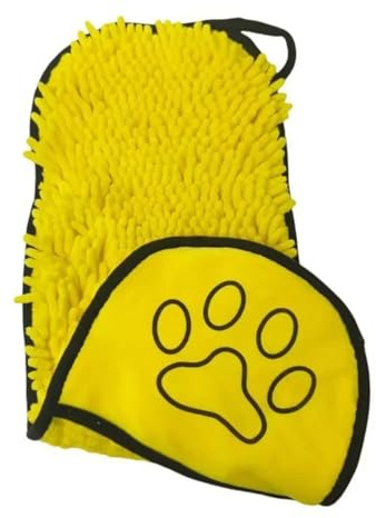 Schnell trocknendes, saugfähiges Haustierhandtuch, praktischer weicher Bademantel und Waschlappen for Hunde und Katzen(Ye)