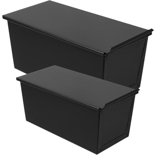 JOINPAYA Set 2 Stampi per Plumcake in Acciaio al Carbonio con Coperchio Scorrevole Antiaderente, Teglie da Forno per Pane e Toast, Adatti per Uso Domestico e Professionale
