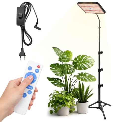 Pflanzenlampe LED Vollspektrum mit Einstellbar Ständer, 252 LEDs Grow Lampe mit Timer & Helligkeiten, Pflanzenlicht für Blüte Gemüse Hydrokultur & Aussaat, für Anfänger & Indoor-Gärtner