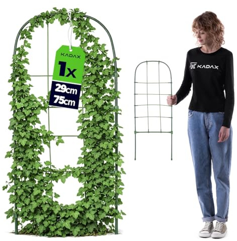 KADAX Rankgitter 29 x 75 cm, Rankhilfe für Kletterpflanzen wie Rosen & Clematis, Pflanzenstütze aus beschichtetem Metall, Blumengitter für Garten, Balkon & Terrasse