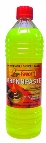 Favorit Brennpaste; geeignet für Sicherheitsbrenner; reiner Bio-Alkohol; verbrennt rußfrei; 1 L Flasche - 1805