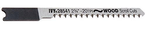 IVY Classic 28541 2-3/4-Inch 20 TPI U-Shank Jig Saw Blade, Wood/Laminate Smooth Cutting, High-Carbon Steel, 3/Card