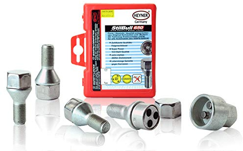 Heyner Locking Wheel Nuts M12x1.25 Fits Fiat 500 Models Alloy Wheel Locking Bolts AHA