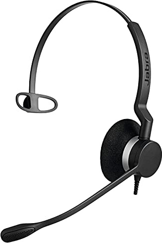 Jabra Biz 2300 - Auricular monoaural con Cable USB-A MS - Certificado para Skype for Business - con cancelación de Ruido y Unidad de Control de Llamadas para softphones