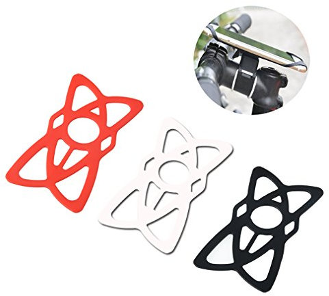 XenYonve Supporto in Silicone Benda Supporto Bici Smartphone per La Bici Universale, Manubrio del Motociclo, Adatta A Tutti iOS Android Smartphone Altri Dispositivi GPS (Rosso & Bianco & Nero)