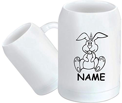 Shirtstown Tasse à café Motif Animaux Amusants avec nom de Licorne, Licorne, Lapin, Tasse à café, Céramique, Chope à bière, 500 ML