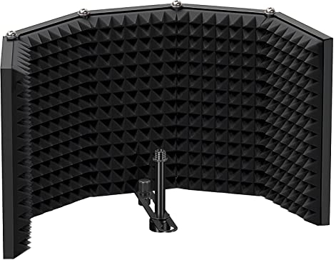 aokeo Mikrofon Isolation Schallschutz,Studio Mikrofon Schalldämpfende Schaum Reflektor für jedes Kondensatormikrofon Studio Aufnhame Ausrüstung(AO-505)