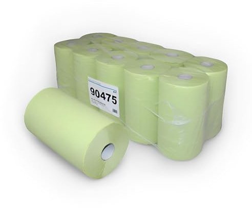 10 grüne Handtuchrollen Putzrollen | Breite: 23 cm | unperforiert | 2-lagig | 75 Meter/Rolle | geprägt | Außenabrollung | saugstark | ideal für unterwegs | Verpackungseinheit: 10 Rollen im Folienpack