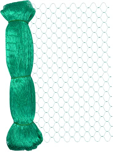 Chstarina Vogelschutznetz Grün 4×10m Gartennetz Pflanzennetz Vogelnetz Teichnetz Netz Garten Ranknetz für Obstbäume vor Vogelfraß - 15×15 mm Maschenweite