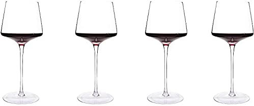 ZRDSZWZ Juego de copas de vino fiable, copa de vino transparente, cristalería duradera, exquisita, perfecta para una reunión relajada pero elegante (tamaño: 4)