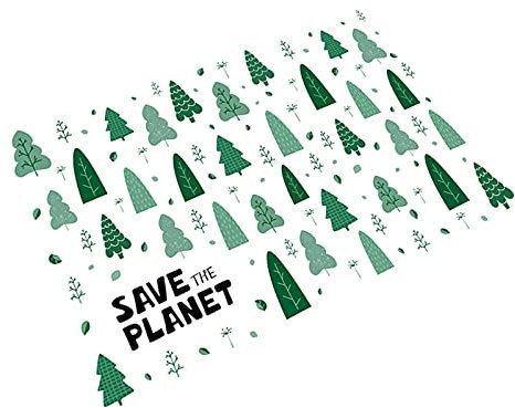 Gualiy Tovagliette Sottopiatti Lavabili, Tovaglietta 45x30CM Albero Save The Planet Tovagliette per Pranzo Verde