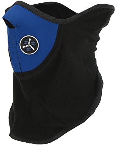 HERCHR Masque De Cyclisme, Masque Demi-Visage Coupe-Vent Anti-poussière Masque d'hiver Temps Froid Cache-Cou Masque pour Moto Ski en Plein Air(Bleu)