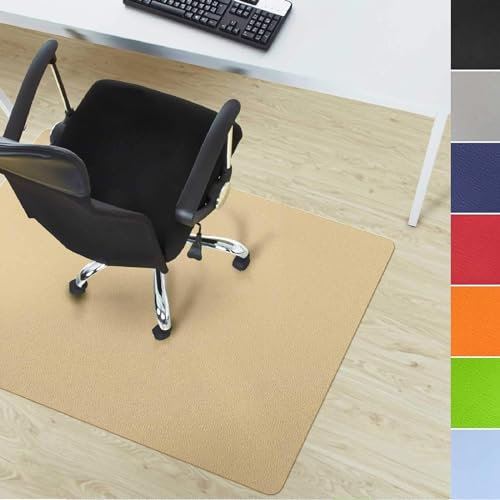 Floordirekt Bodenschutzmatte für Hartböden - farbige Bürostuhlunterlage Bodenmatte Stuhlunterlage aus Polypropylen - Stärke: 1,9 mm (Beige, 90 x 120 cm)