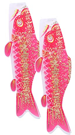 Supvox 2stücke Fischdrachen Windsack Japanische Außendekoration Hängende Garten Dekor Fisch Windsack Flagge Für Outdoor Veranda Dekorationen