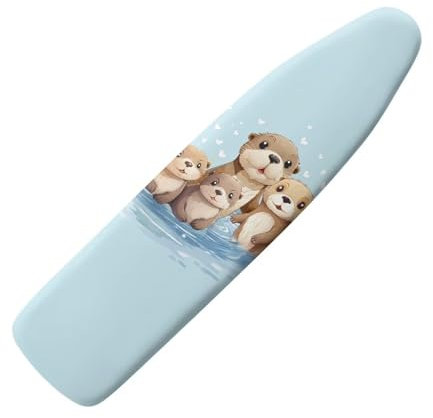 Poceacles Sea Otter Bügelbrettbezug mit elastischem Rand, Klettverschluss, fleckenabweisend, waschbar