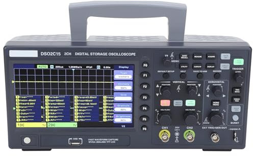 DSO2C15 Digitales Speicheroszilloskop Oszilloskop-Kit Oszilloskop 150 MHz Bandbreite 2CH Zweikanal 1GSa/s Abtastoszilloskop (EU-Stecker 100-240 V)