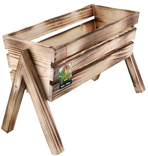 KOTARBAU® Pot de Fleurs en Bois tanné 40,5 x 18 x 28,5 cm | Bac Bois à Fleurs | Jardiniere Bois Exterieur | Support pour Plantes de Balcon