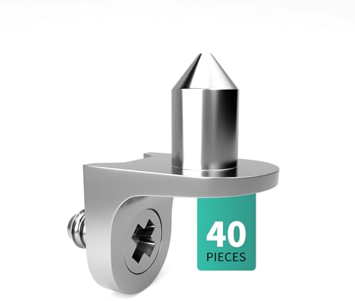 Soporte de Estantería con Clavija y Tornillo | Juego de 40 Soportes Para Estante| Soporte de Estantería Para Armario de 5mm |Adapté pour les meubles, les armoires, les étagères
