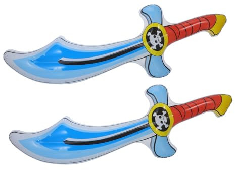 WOONEKY 2stücke Aufblasbare Piratenschwerter Für Junge Mädchen Halloween Party Spielzeug Cosplay Prop Ergonomischer Griff Kindergeburtstag Mottoparty Accessoire