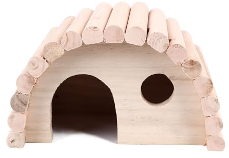 Maison en Bois pour Hamster, Jolie Forme D'arche, Maison en Bois pour Cochon D'Inde, Chaude et Robuste, Cachette pour Petits Animaux, Cachette D'escalade, Jouet à Mâcher pour Hamsters, Gerbilles, Rats