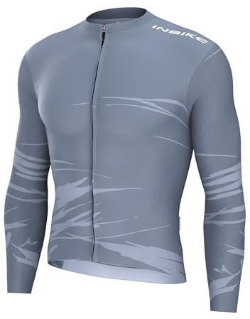 INBIKE Radtrikot Herren Langarm Fahrrad Trikot Atmungsaktiv Schnelltrockend Lange Fahrradbekleidung JYL23