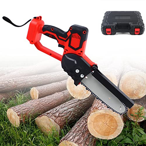 Mini tronçonneuse électrique de 8 Pouces Tronçonneuse sans Fil Guide-Bois Scie à chaîne pour Arbre Tronçonneuse à Batterie de 800 W Diamètre de Coupe de 20 cm Tronçonneuse électrique à Une m