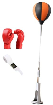 Dickly Palla da Boxe, Palla da Boxe con velocità Regolabile, Base a Ventosa con Supporto, Sacco da Boxe per Fitness, MMA, per Bambini con Guanti
