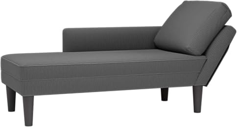 vidaXL Chaiselongue mit Kissen Dunkelgrau Cordstoff