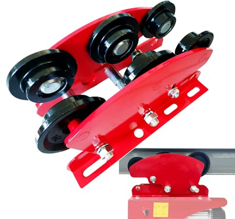 Manual Trolley for I-Beam 2200lbs with Heavy Duty 6 Wheel,Push Geared Overhead for PA200 to PA1000 Electric Hoist,2.68in - 4.33in Adjustable Flange for Lifting,1Ton Loading Capacity