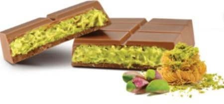 Chocolat de luxe aux inspirations orientales avec une fine crème de pistache – Coffret cadeau raffiné aux accents d’Orient – Découvrez dès maintenant ce chocolat d’exception au style unique..