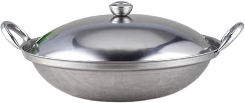 Cazuela Wok Antiadherente de Acero Inoxidable para mariscos, Olla para cocinar Wok con Mango