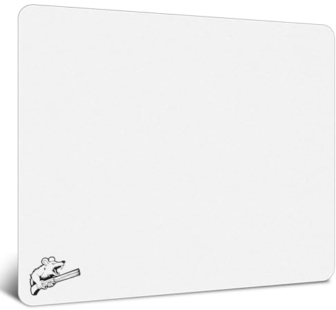 SIROOLAC 2.0 Tappetino Mouse Gioco Vetro, FPS, Base Silicone, Strato in vetro sottile da 1,6 mm, Esperienza Scatto Premium (bianco, 400mm*480mm)